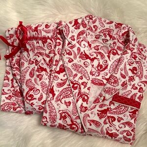 Croft & Barrow Red & White paisley print pajamas